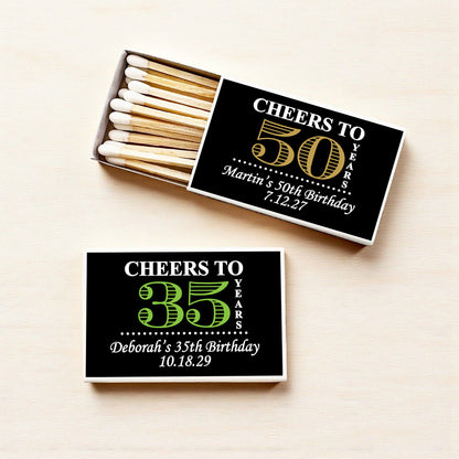 Cheers to Years Personalized Matches (Set of 50)