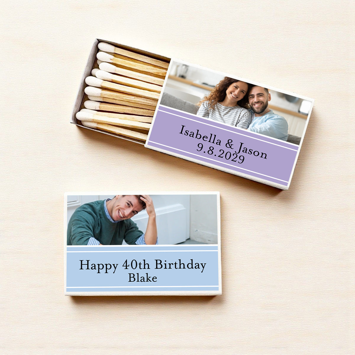 Classic Photo Personalized Matches (Set of 50)