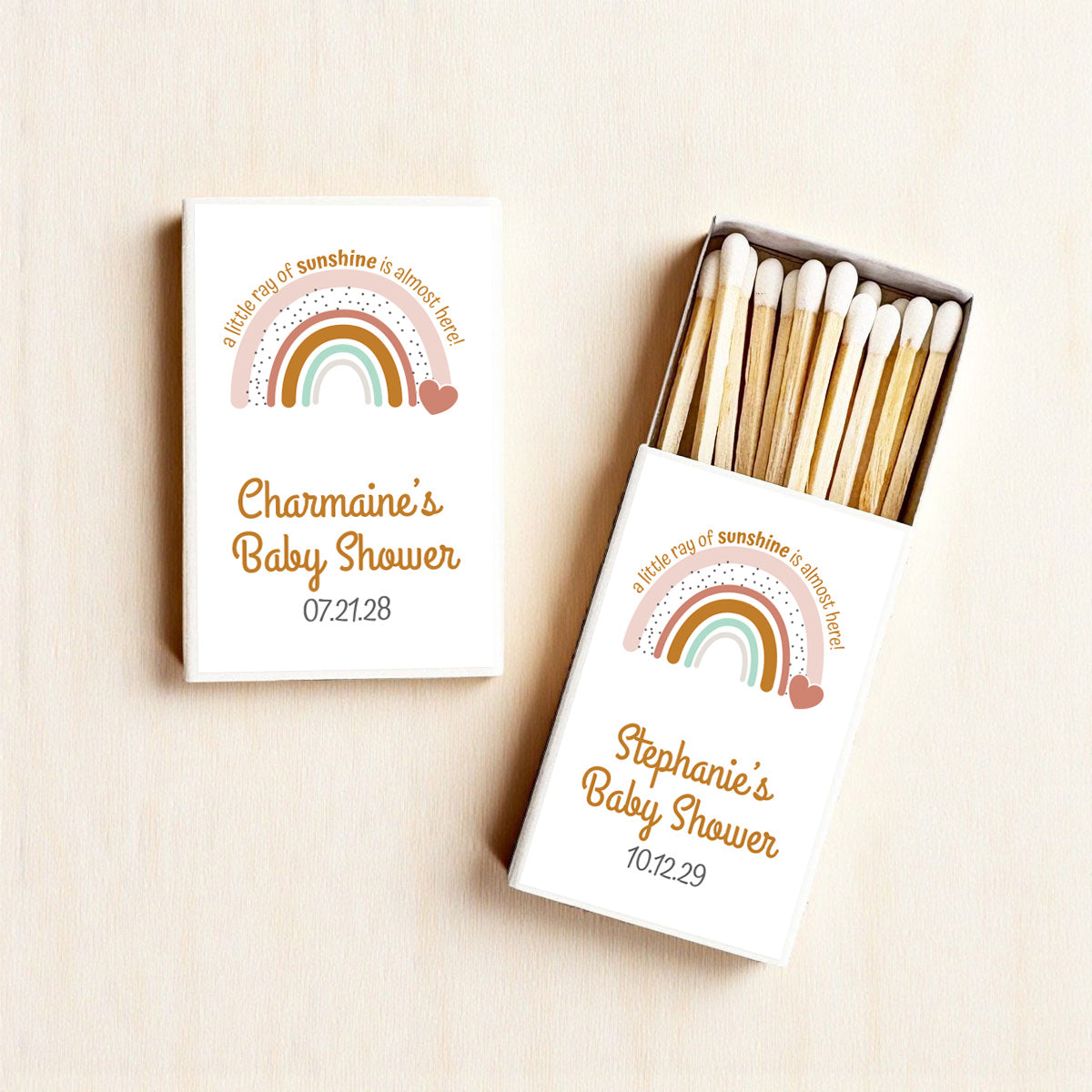 A Little Ray Of Sunshine Personalized Matches (Set of 50)