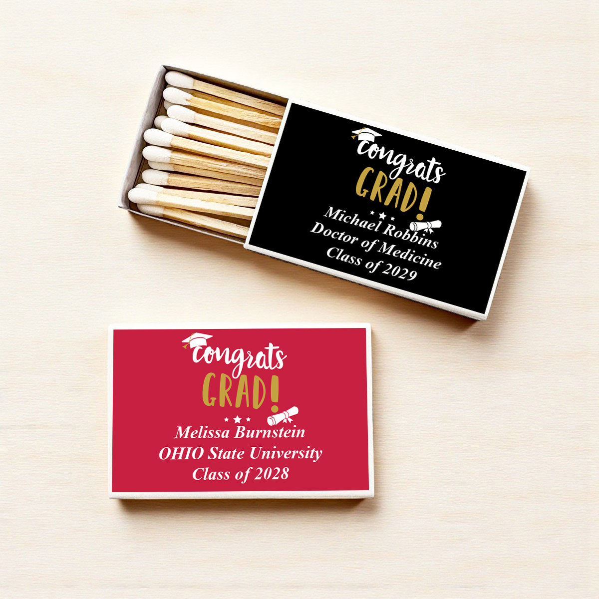 Congrats Grad Personalized Matches (Set of 50)