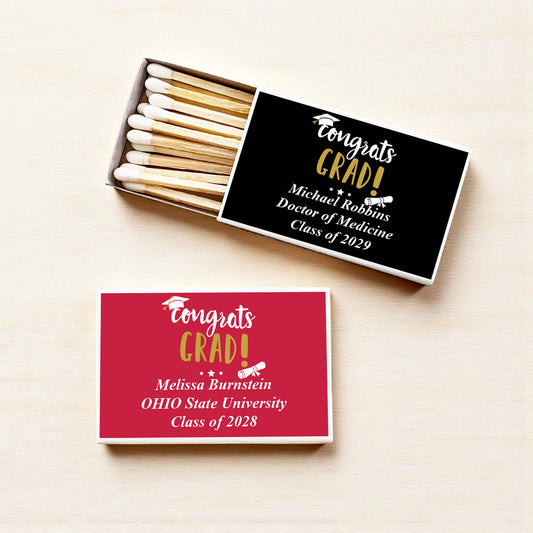 Congrats Grad Personalized Matches (Set of 50)