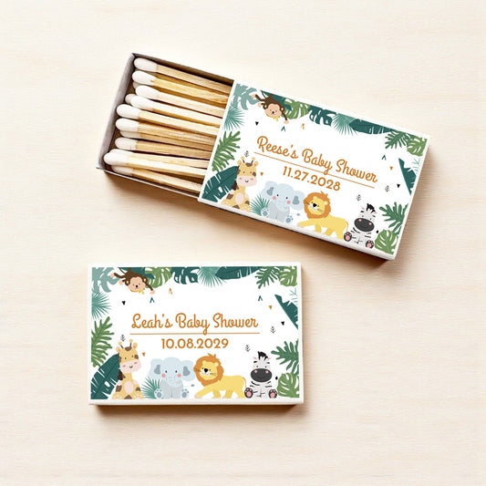 Safari Baby Shower Personalized Matches (Set of 50)