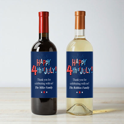 Fourth Of July Personalized Wine Labels (Set of 12)