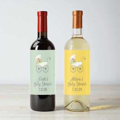 Baby Stroller Personalized Wine Labels (Set of 12)