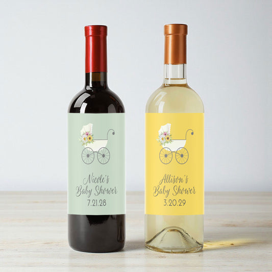 Baby Stroller Personalized Wine Labels (Set of 12)