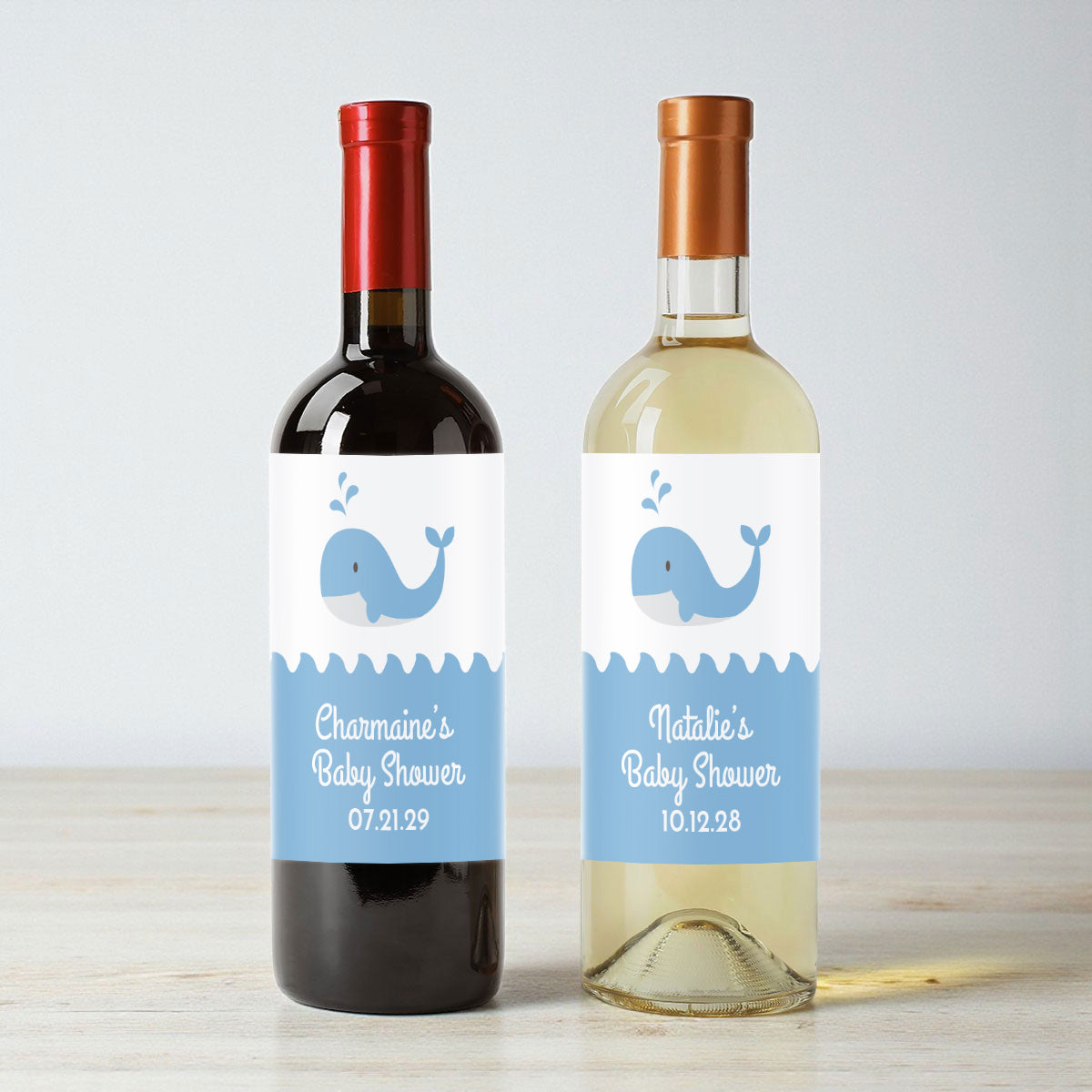 Baby Whale Personalized Wine Labels (Set of 12)