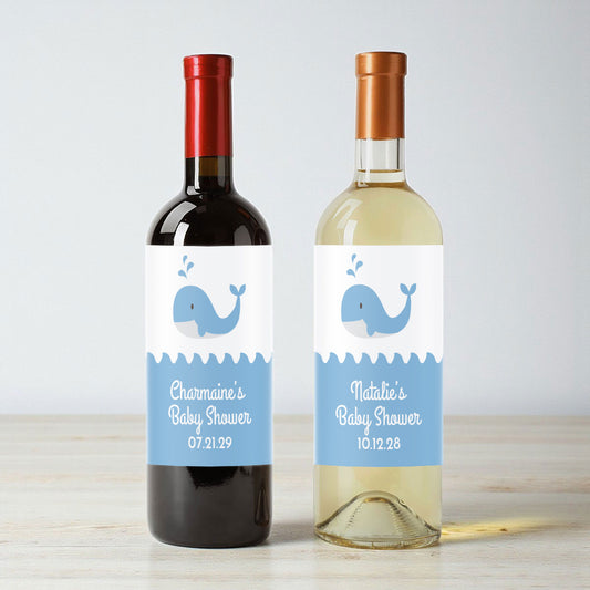 Baby Whale Personalized Wine Labels (Set of 12)