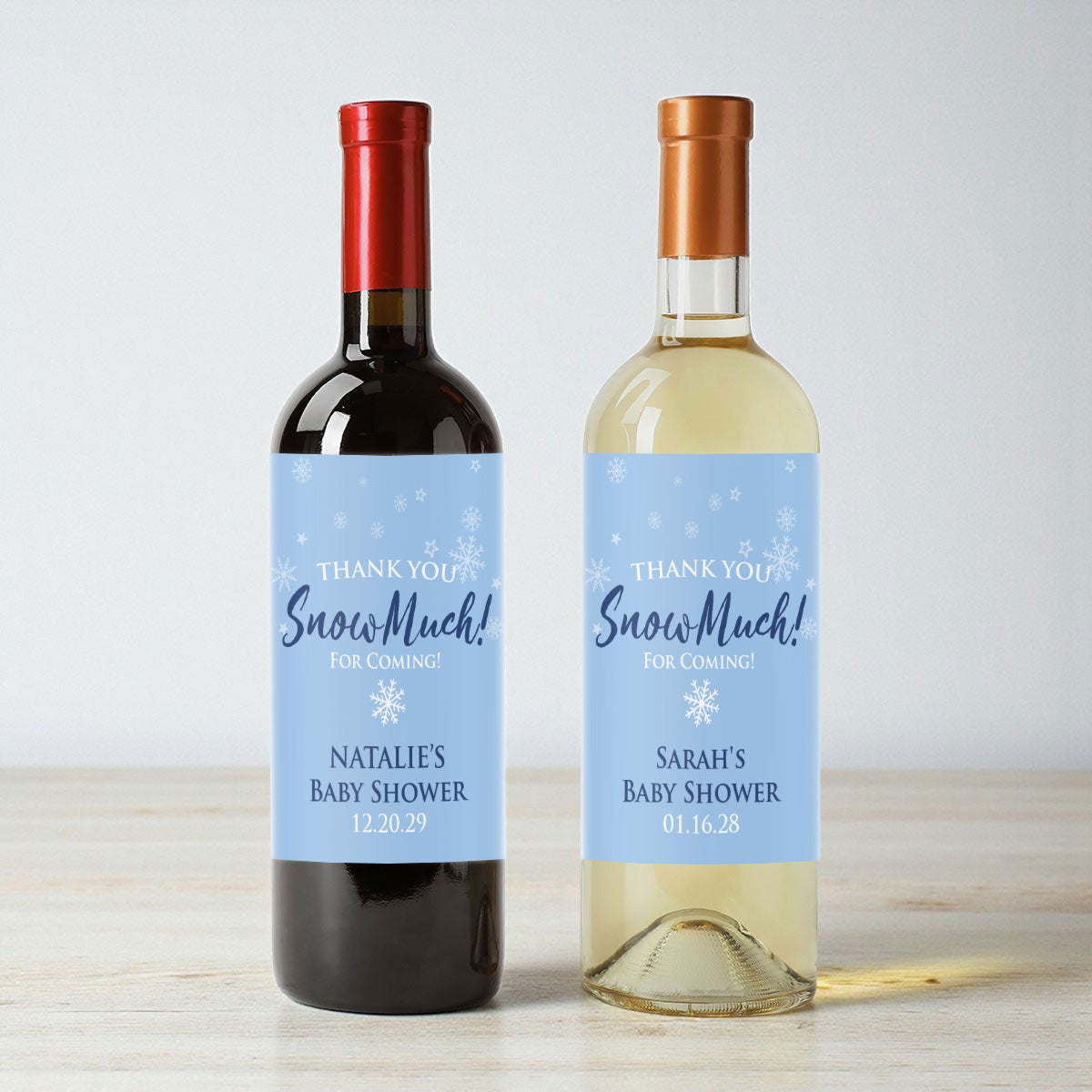 Thank You Snow-Much! Personalized Wine Labels (Set of 12)
