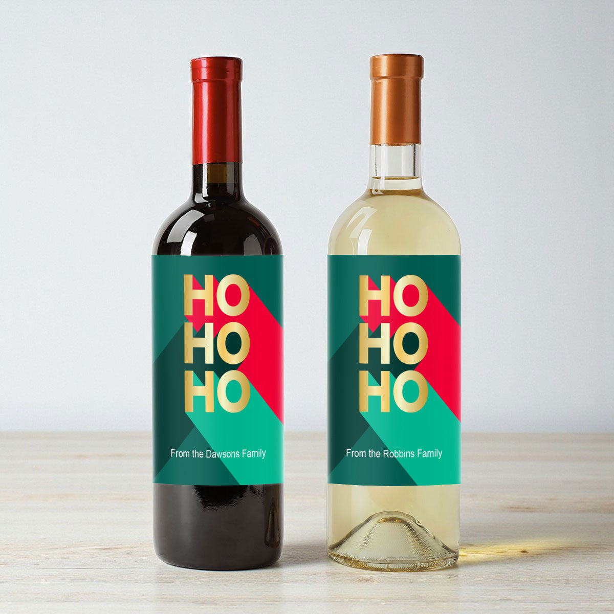 Ho-Ho-Ho Personalized Wine Labels (Set of 12)