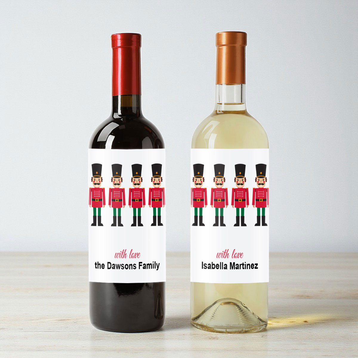 Nutcracker Soldiers Personalized Wine Labels (Set of 12)