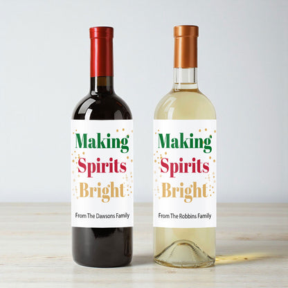 Making Spirits Bright Personalized Wine Labels (Set of 12)