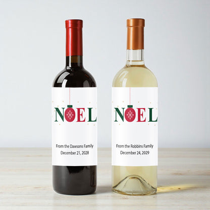 Noel Personalized Wine Labels (Set of 12)