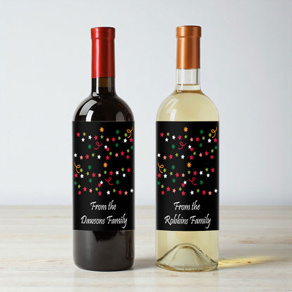 Holiday Stars Personalized Wine Labels (Set of 12)