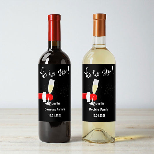 Ho-Ho-Ho! Champagne Personalized Wine Labels (Set of 12)