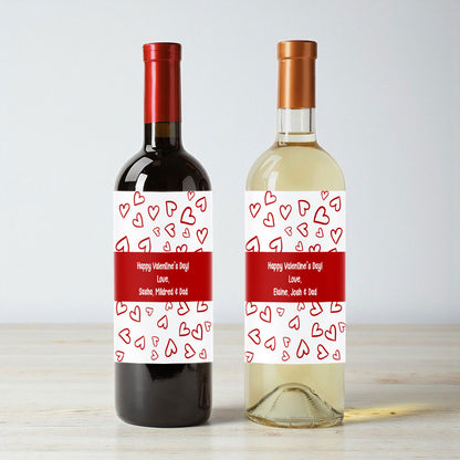 Heart Doodles Personalized Wine Labels (Set of 12)