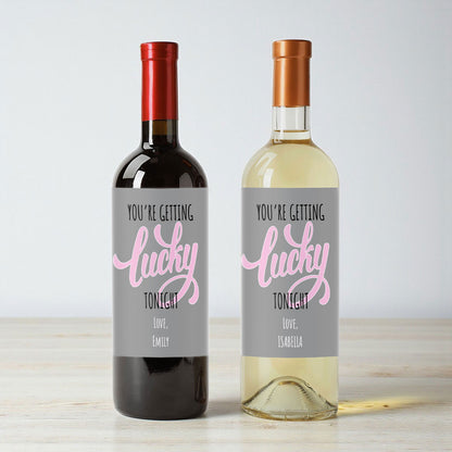 You're Getting Lucky Tonight Personalized Wine Labels (Set of 12)