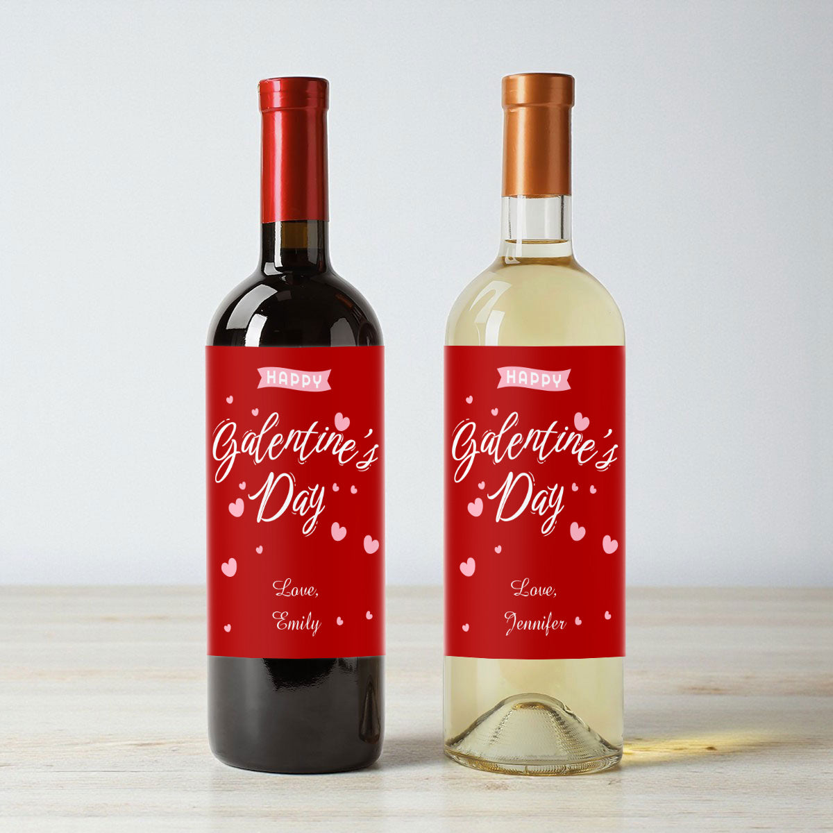 Happy Galentine's Day Personalized Wine Labels (Set of 12)