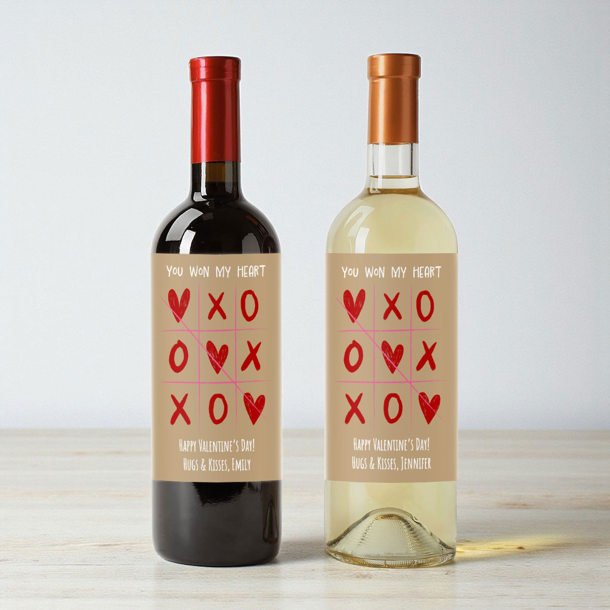 You Won My Heart Personalized Wine Labels (Set of 12)