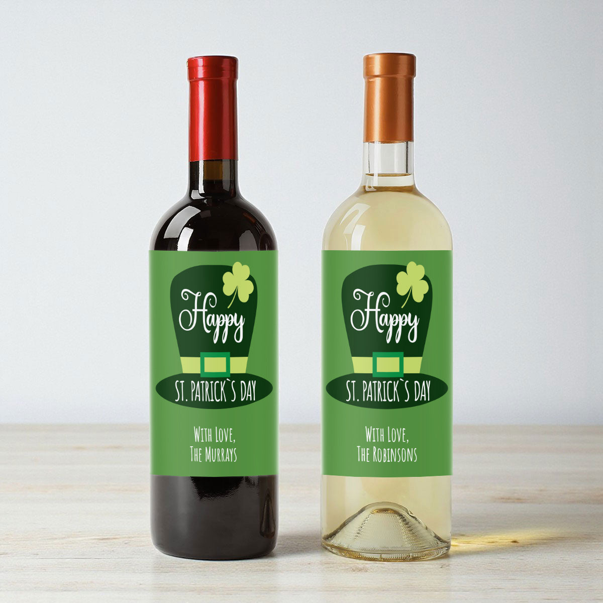 Happy St. Patrick's Day Personalized Wine Labels (Set of 12)