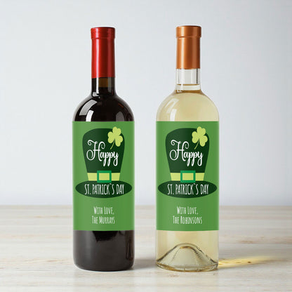 Happy St. Patrick's Day Personalized Wine Labels (Set of 12)