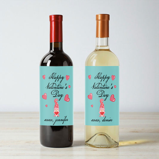 Happy Valentine's Day Personalized Wine Labels (Set of 12)