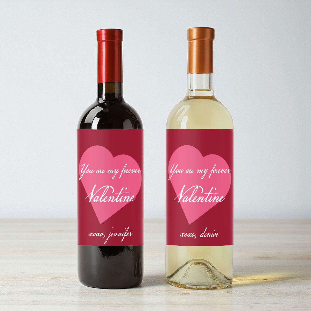 You Are My Forever Valentine Personalized Wine Labels (Set of 12)