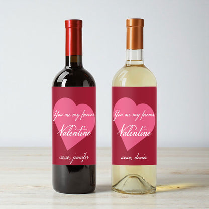 You Are My Forever Valentine Personalized Wine Labels (Set of 12)