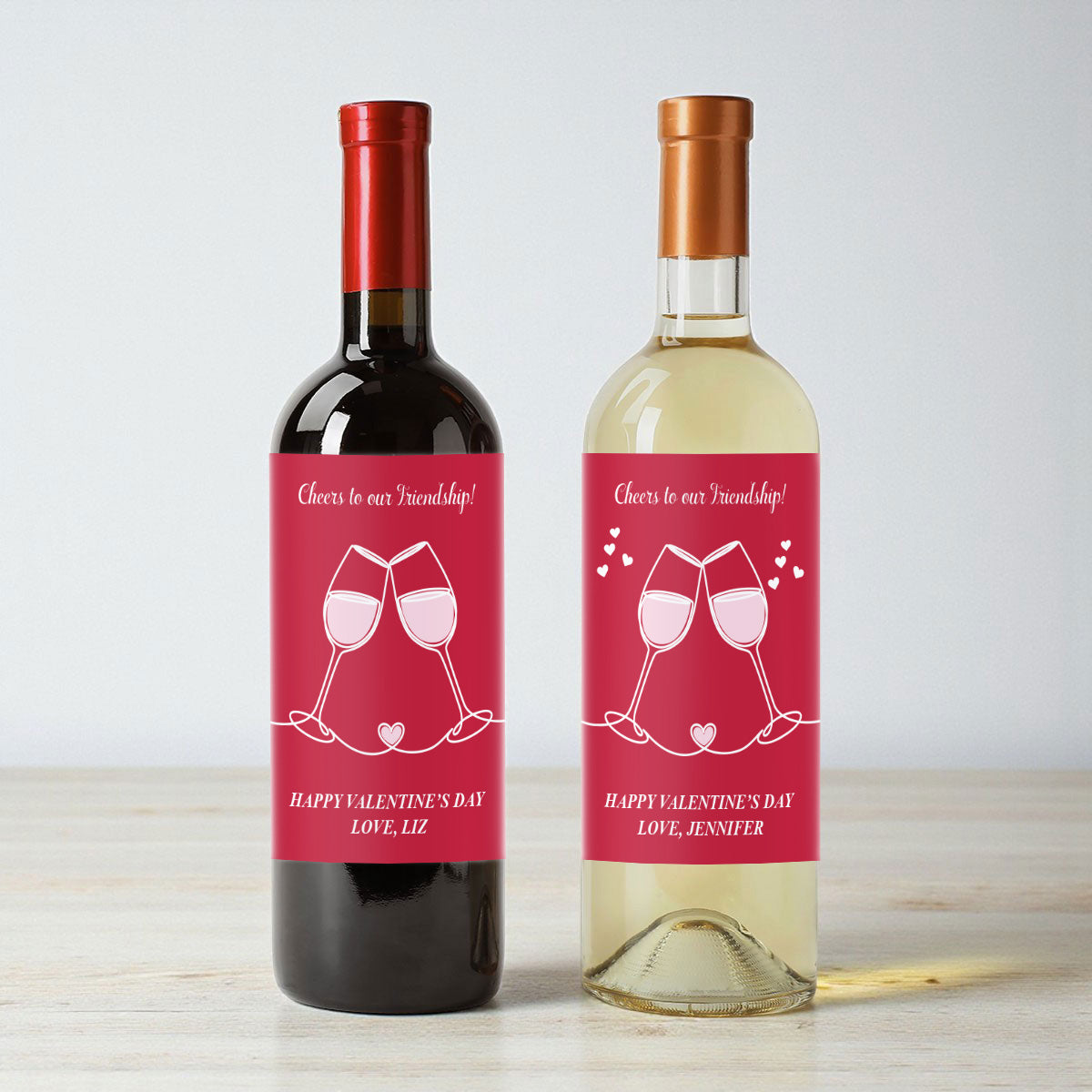 Cheers To Our Friendship Personalized Wine Labels (Set of 12)