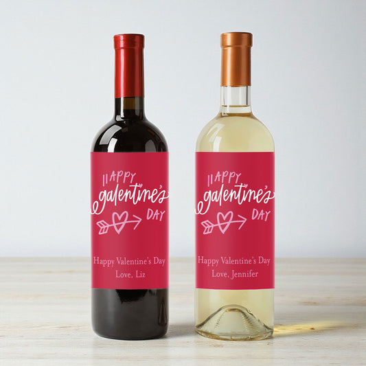 Happy Galentine's Day Personalized Wine Labels (Set of 12)