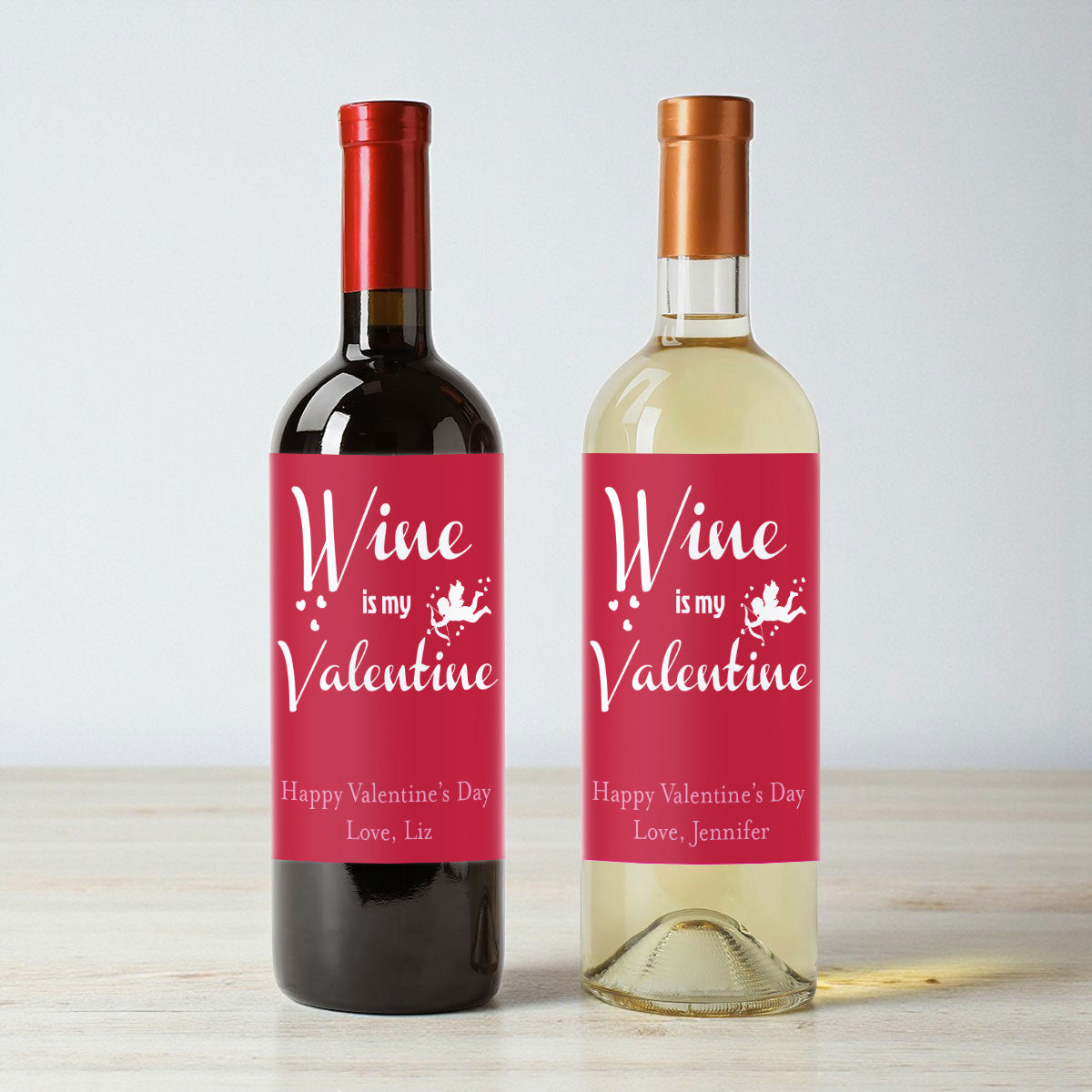 Wine Is My Valentine Personalized Wine Labels (Set of 12)