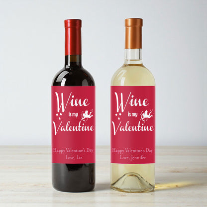 Wine Is My Valentine Personalized Wine Labels (Set of 12)