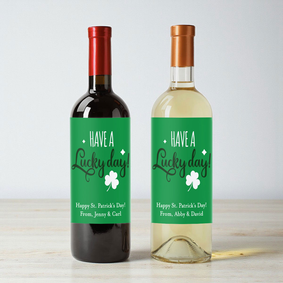 Have A Lucky Day! Personalized Wine Labels (Set of 12)