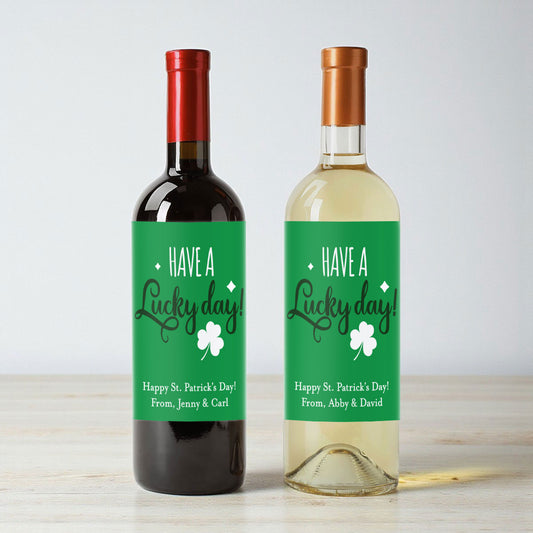 Have A Lucky Day! Personalized Wine Labels (Set of 12)