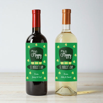 Happy St. Patrick's Day Personalized Wine Labels (Set of 12)