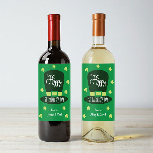 Happy St. Patrick's Day Personalized Wine Labels (Set of 12)