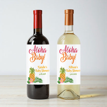 Aloha Baby Personalized Wine Labels (Set of 12)