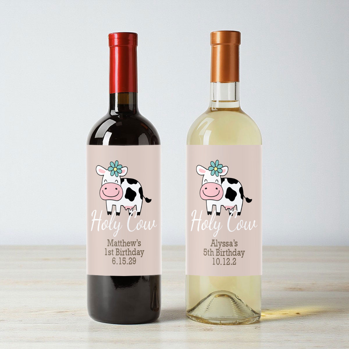 Holy Cow Personalized Wine Labels (Set of 12)