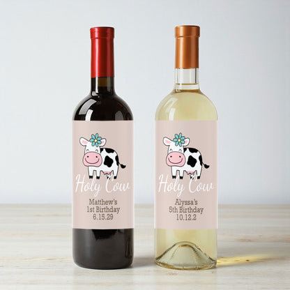 Holy Cow Personalized Wine Labels (Set of 12)