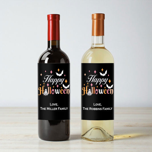 Happy Halloween Personalized Wine Labels (Set of 12)