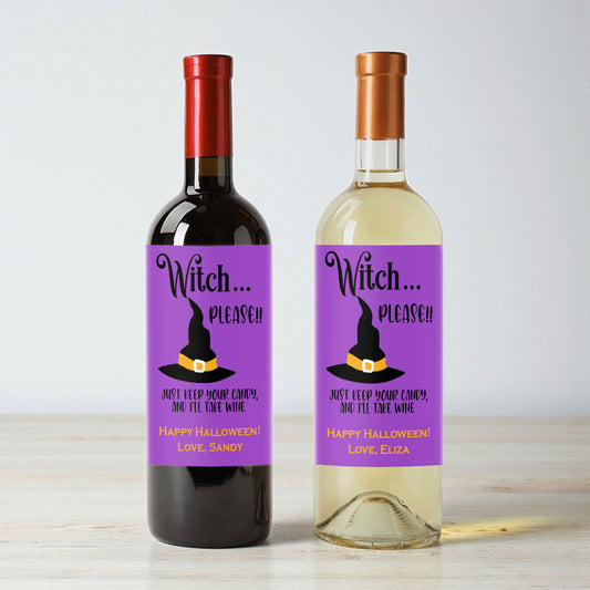 Witch... Please!! Personalized Wine Labels (Set of 12)