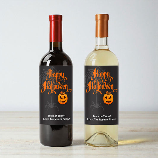 Happy Halloween Personalized Wine Labels (Set of 12)