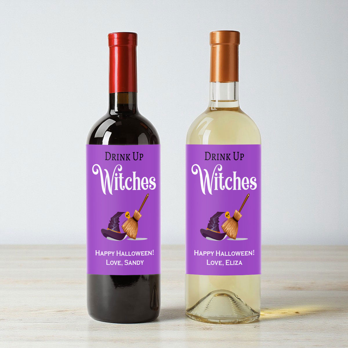 Drink Up Witches Personalized Wine Labels (Set of 12)