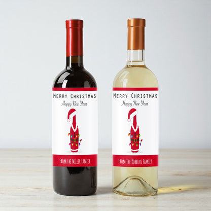 Christmas Wine Personalized Wine Labels (Set of 12)