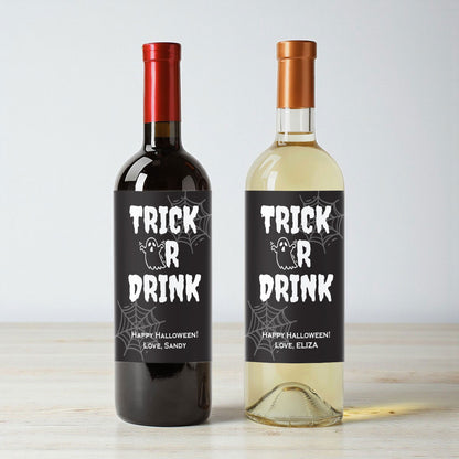 Trick Or Drink Personalized Wine Labels (Set of 12)