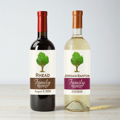 Family Reunion Tree Personalized Wine Labels (Set of 12)