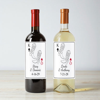 Western Cowboy Boots Personalized Wine Labels (Set of 12)