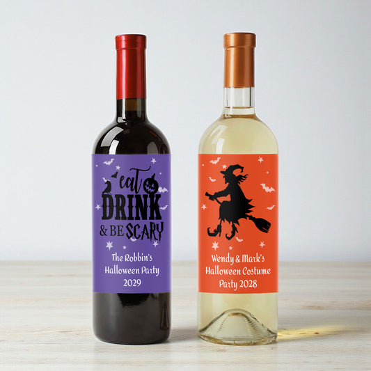 Halloween Personalized Wine Labels (Set of 12)