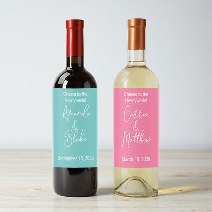 Couple Names Personalized Wine Labels (Set of 12)