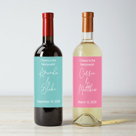 Couple Names Personalized Wine Labels (Set of 12)