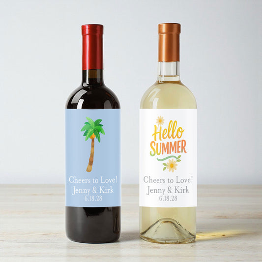 Beach Summer Personalized Wine Labels (Set of 12)